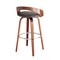 Armen Living Sonia 30" Bar Height Swivel Gray Faux Leather and Walnut Wood Bar Stool LCSOBAGRWA30 - alternate 6